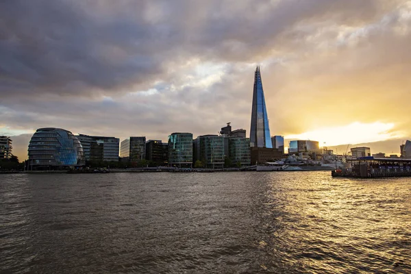 London Városképe Napnyugtakor Szilánk Más Néven Szilánk Üveg Shard London — Stock Fotó