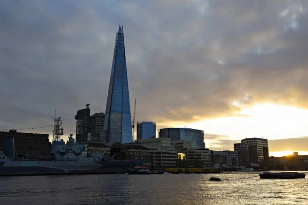 London Városképe Napnyugtakor Szilánk Más Néven Szilánk Üveg Shard London — Stock Fotó