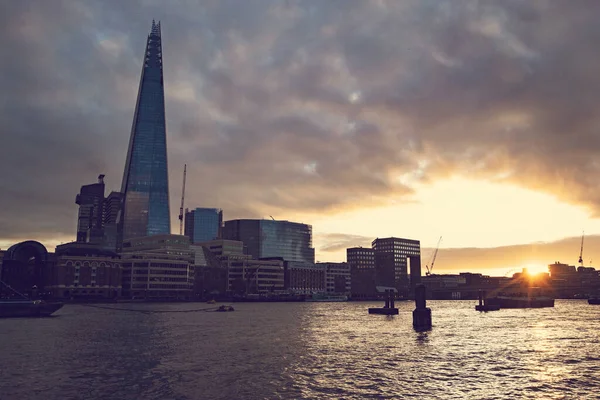 London Városképe Napnyugtakor Szilánk Más Néven Szilánk Üveg Shard London — Stock Fotó