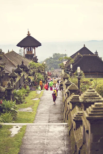 Bali Indonézia 2020 Február Pura Besakih Kolostor Komplexum Hagyományos Balinéz — Stock Fotó