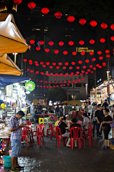 Lokalbefolkningen Nattmatsmarknaden Bukit Bintang Distriktet Kuala Lumpur Malaysia — Stockfoto