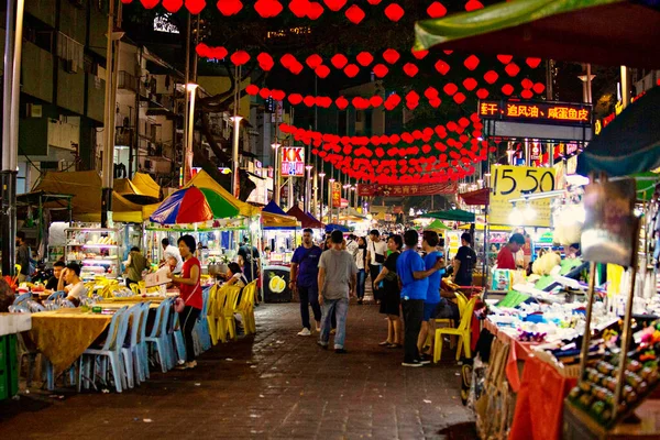 Folk Nattmarknaden Bukit Bintang Distriktet Kuala Lumpur Malaysia — Stockfoto