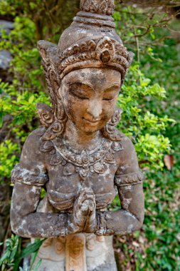 Asya bahçesinde dekoratif heykel, yakın çekim manzarası