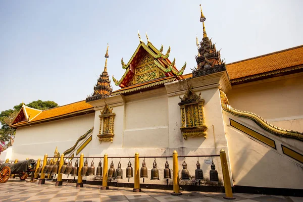 Architecture Traditionnelle Temple Thaïlandais Détails Temple Bouddhiste Chiang Mai Thaïlande — Photo