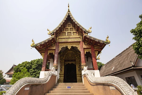 Chiang Mai Thailand März 2019 Traditionelle Thailändische Tempelarchitektur Buddhistische Tempeldetails — Stockfoto