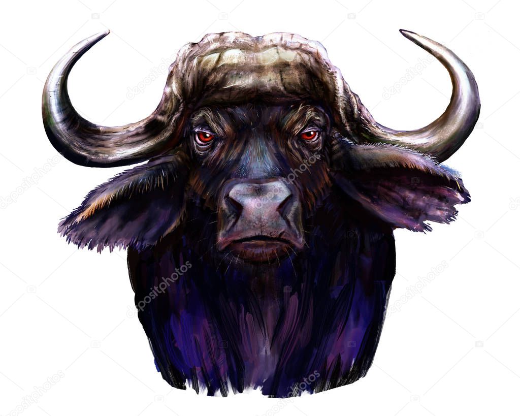 African  buffalo / African  buffalo digital painting