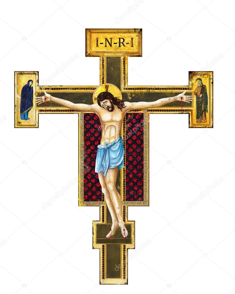  icon of the crucifixion of Jesus Christ / digital painting