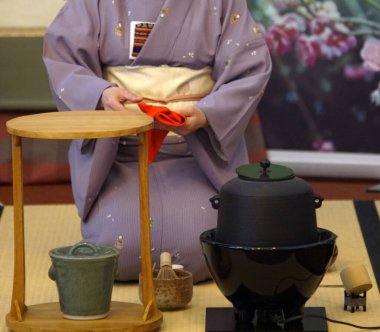 Geleneksel Japon çay töreni Chanoyu.