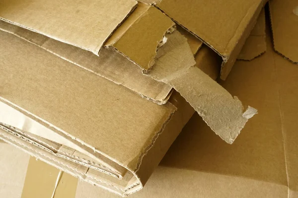 Sheets Brown Corrugated Cardboard Stacked Packaging Material — Stock Photo, Image