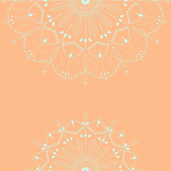 2マンダラと色の装飾フレーム,緑のオレンジの色,ヨガの瞑想のための,ベクトルイラスト — ストックベクタ