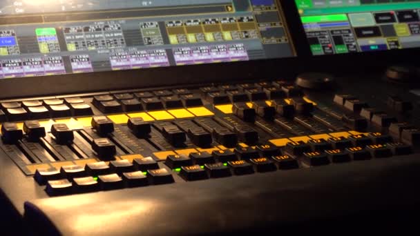 Sound Engineer Remote Control Concert Tonight — Stock Video