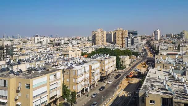 Şehrin Yolun Bat Yam Israel Taşımacılığıyla Zaman Ayarlı Görüntüsü — Stok video