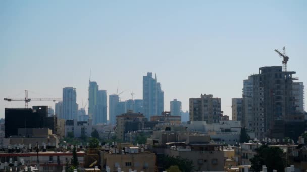 Utsikt Över Staden Från Taket Bat Yam Israel — Stockvideo