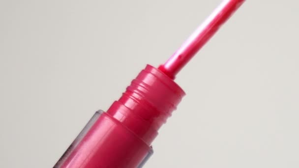 Color Rosa Líquido Brillo Labial — Vídeo de stock