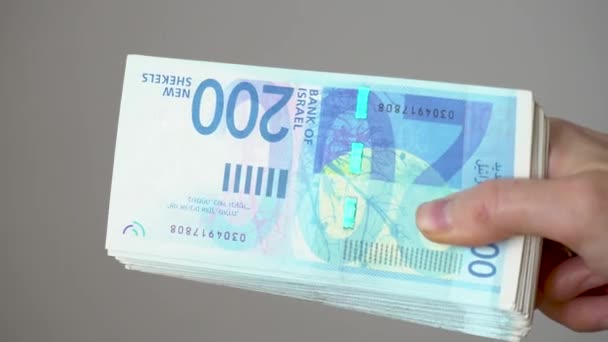 Adamın Elinde 200 Nis Banknotu Var — Stok video
