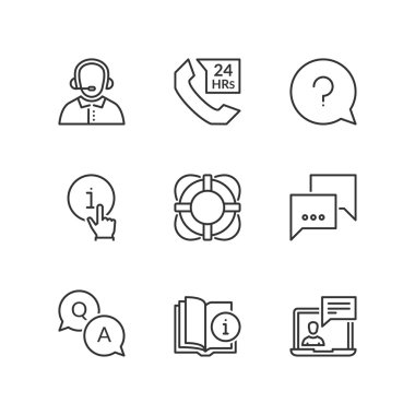 Satır simgeler. Destek. Düz sembolleri