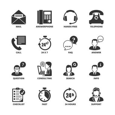 Support and contact symbols clipart