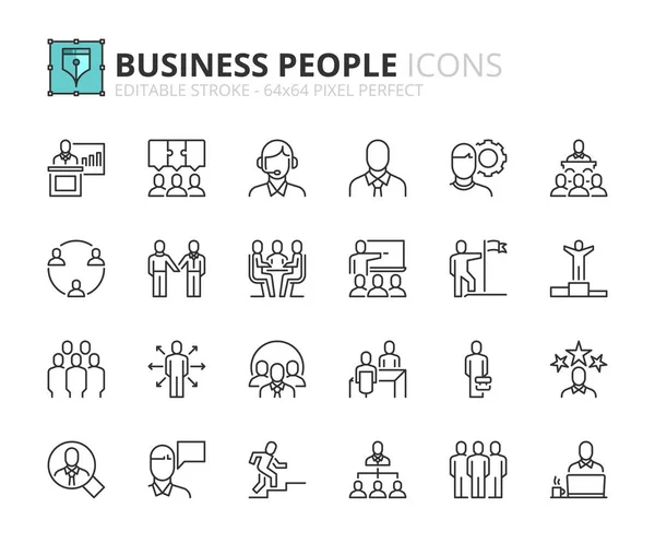 Esbozar iconos sobre gente de negocios — Archivo Imágenes Vectoriales