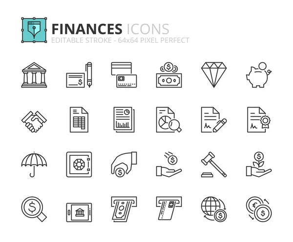 Esbozar iconos sobre finanzas — Vector de stock