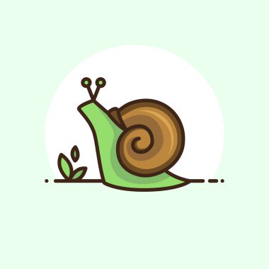 Bir salyangoz renkli anahat simgesini