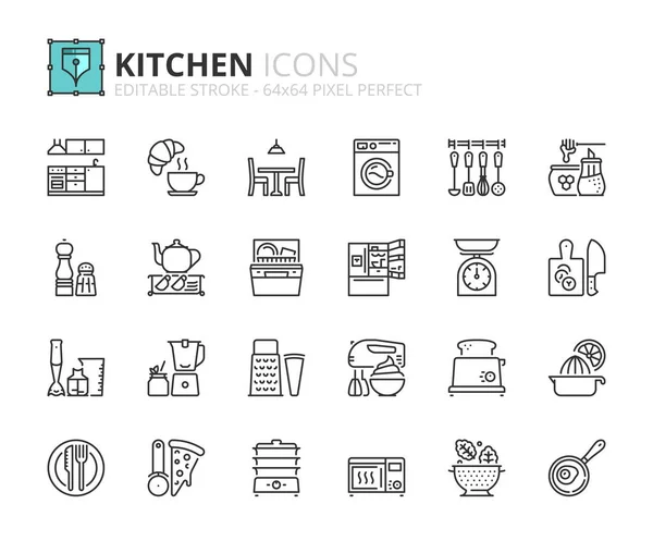 Osnovy ikony o kuchyň — Stockový vektor