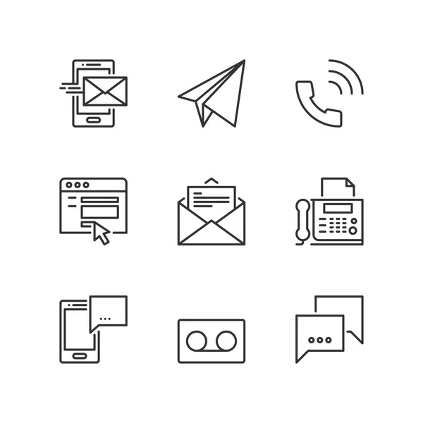 Décrivez les icônes. Communication — Image vectorielle