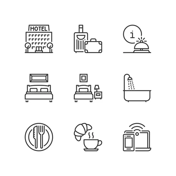 Outline icons. Hotel — Stock Vector