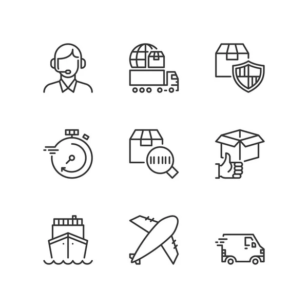 Esboza iconos. Servicio de transporte — Vector de stock