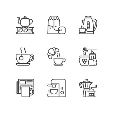 Anahat simgeleri. Kahve ve çay yapma