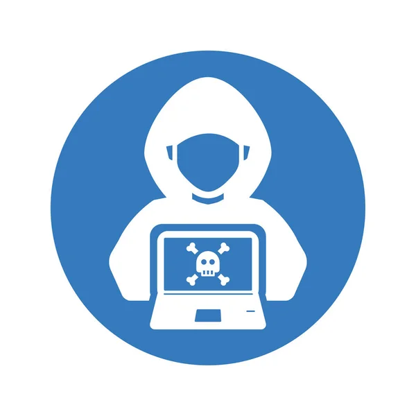 Hacker-Ikone, Hacken, Cyberkriminalität, Datenklau — Stockfoto