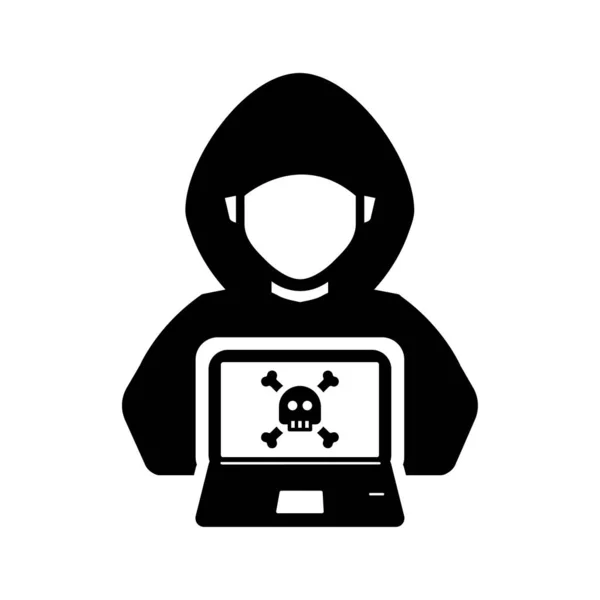 Hacker-Ikone, Hacken, Cyberkriminalität, Datenklau Stockbild