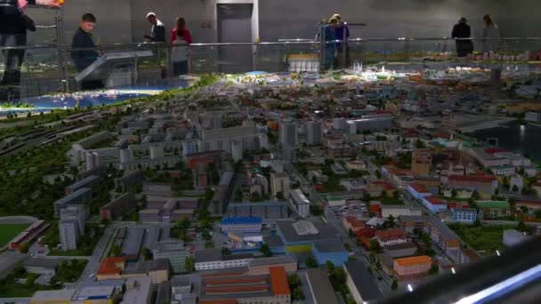 Tata letak dari sebuah kota besar dalam miniatur — Stok Video