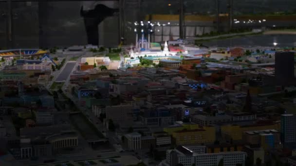 Layout de uma grande cidade em miniatura — Vídeo de Stock