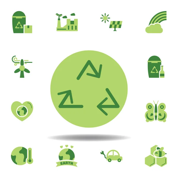 Uložit svět, ikona barvy symbolu recyklovat. Elementy pro uložení ikoně ilustrace země. Značky a symboly mohou být použity pro web, logo, mobilní aplikace, UI, UX — Stockový vektor