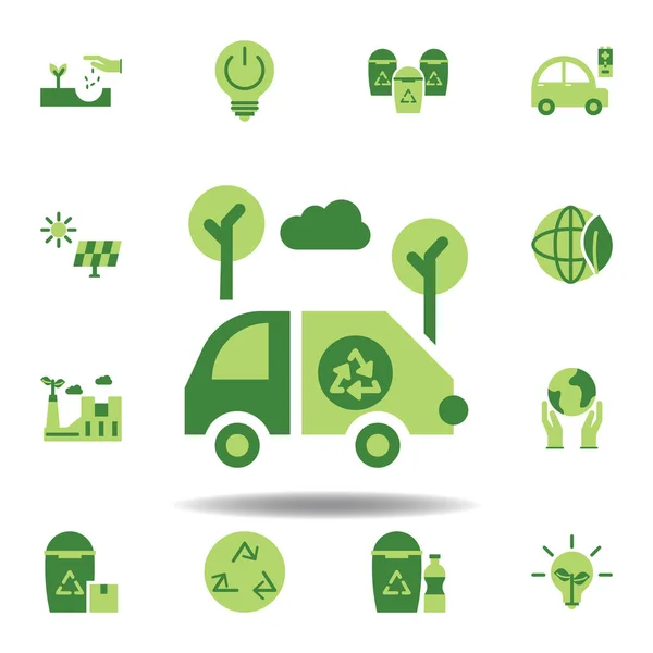 Rädda världen, bil Färgad ikon. Element av Save the Earth illustration ikonen. Skyltar och symboler kan användas för webb, logo, mobilapp, UI, UX — Stock vektor