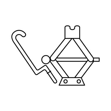 araba kriko, araba tamiri, araba servis simgesi beyaz arkaplanda