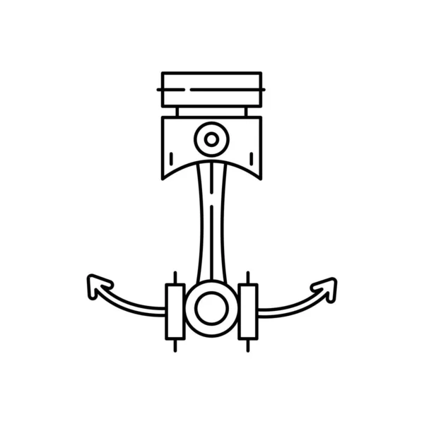 Auto, Werkzeugzeilensymbol auf weißem Hintergrund — Stockvektor