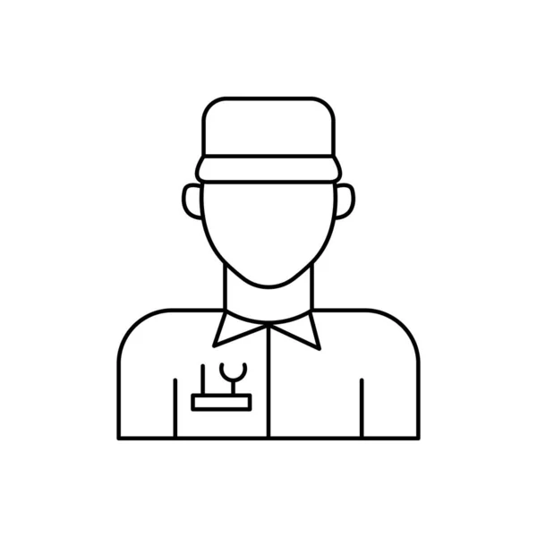 Transport, travailleur, mécanicien ligne icône sur fond blanc — Image vectorielle