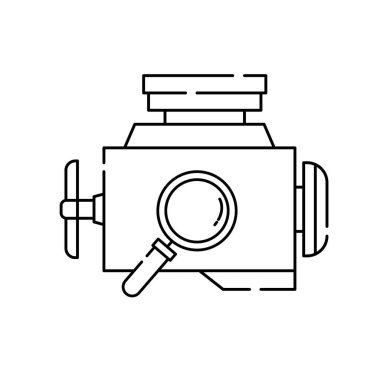 Turbo, güç, ulaşım hattı simgesi beyaz arkaplanda