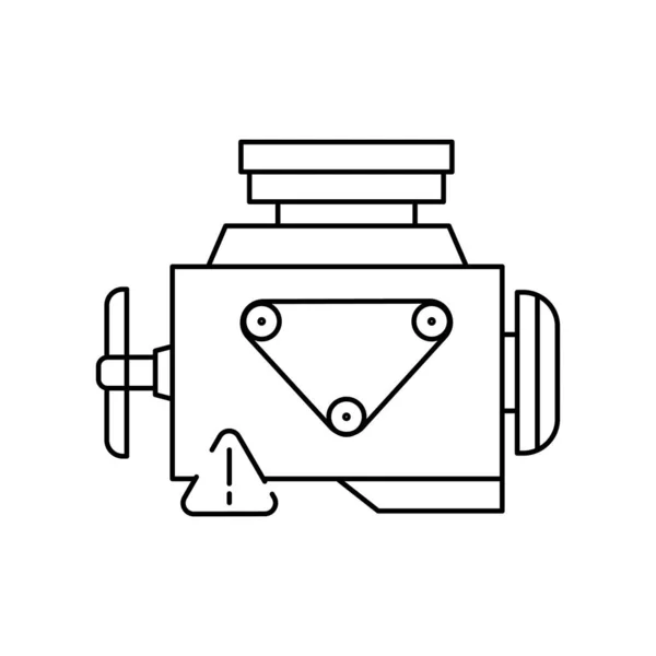 Turbo, motor, icono de la línea de motor sobre fondo blanco — Archivo Imágenes Vectoriales