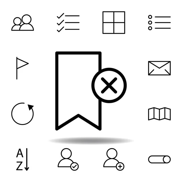 Marcador, borrar, icono de cruz. Puede ser utilizado para web, logotipo, aplicación móvil, interfaz de usuario, UX — Vector de stock