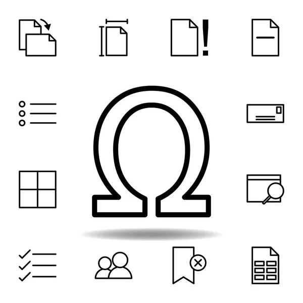 Símbolo, ohm signo icono. Puede ser utilizado para web, logotipo, aplicación móvil, interfaz de usuario, UX — Vector de stock