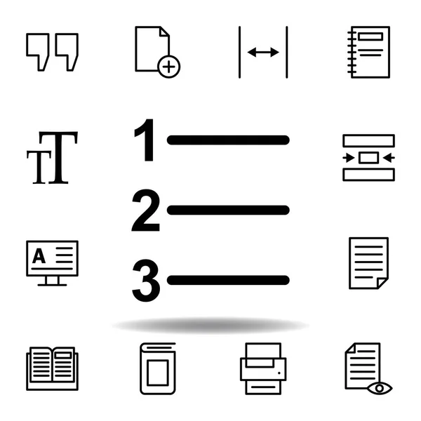 Nummerierendes Textsymbol. kann für Web, Logo, mobile App, ui, ux verwendet werden — Stockvektor
