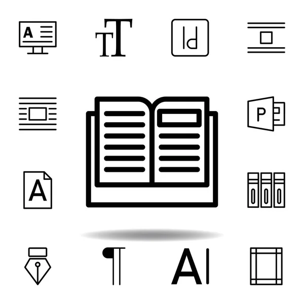 Icono de libro abierto. Puede ser utilizado para web, logotipo, aplicación móvil, interfaz de usuario, UX — Vector de stock