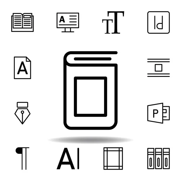 Icono de portada del libro. Puede ser utilizado para web, logotipo, aplicación móvil, interfaz de usuario, UX — Vector de stock