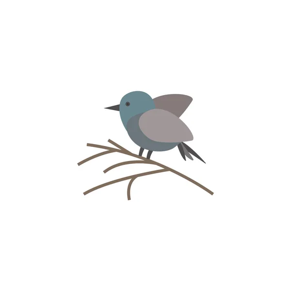 Inverno di uccello su icona di colore di ramo. Elementi di inverno meraviglie multi icone colorate. Icona di design grafico di alta qualità su sfondo bianco — Vettoriale Stock