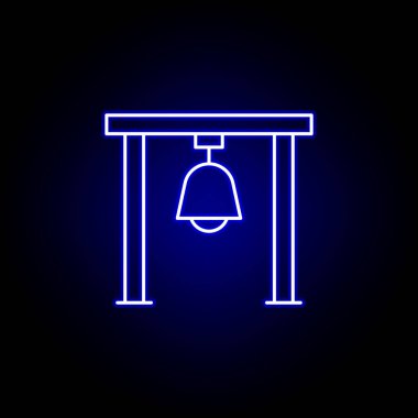 Kilise balosu, ölüm çizgisi mavi neon ikon. Ayrıntılı ölüm illüstrasyon simgeleri seti. Web, logo, mobil uygulama, Ui, Ux için kullanılabilir