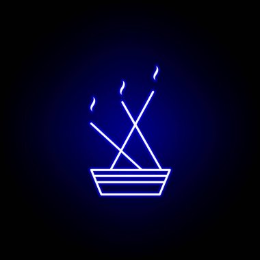 Tütsü çubukları, ölüm çizgisi mavi neon ikon. Ayrıntılı ölüm illüstrasyon simgeleri seti. Web, logo, mobil uygulama, Ui, Ux için kullanılabilir