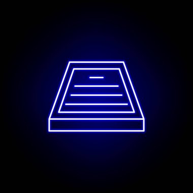 Anıt, mezar, ölüm çizgisi mavi neon ikon. Ayrıntılı ölüm illüstrasyon simgeleri seti. Web, logo, mobil uygulama, Ui, Ux için kullanılabilir