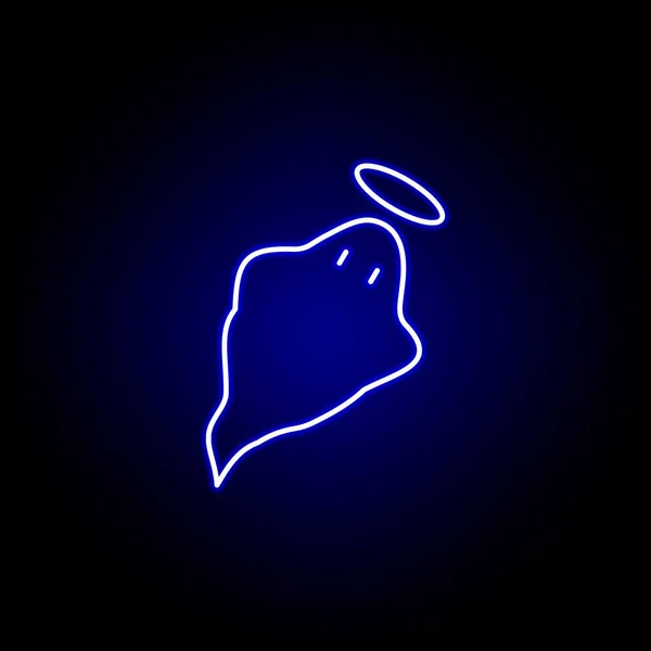 Fantasma, contorno da morte ícone de néon azul. conjunto detalhado de ícones de ilustrações de morte. pode ser usado para web, logotipo, aplicativo móvel, UI, UX —  Vetores de Stock
